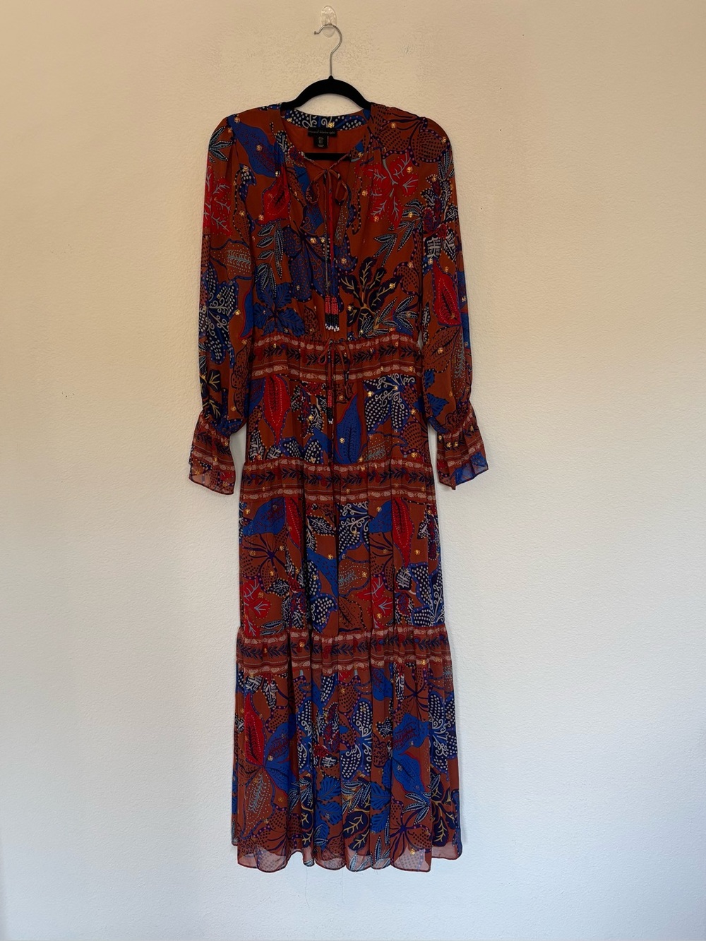 House of Harlow 1960 Floral Tiered Maxi Long Sleeve Dress - Picture 2 of 9